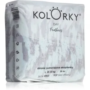 KOLORKY DAY perie L 8-13 kg 19 ks,KOLORKY DAY Plienky jednorazové eko, perie L (8-13 kg) 19 ks
