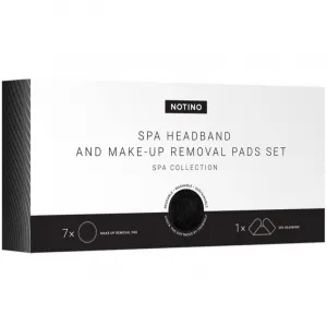 Notino Spa Collection Spa headband and make-up removal pads set sada na odličovanie s kozmetickou čelenkou Black 7 ks