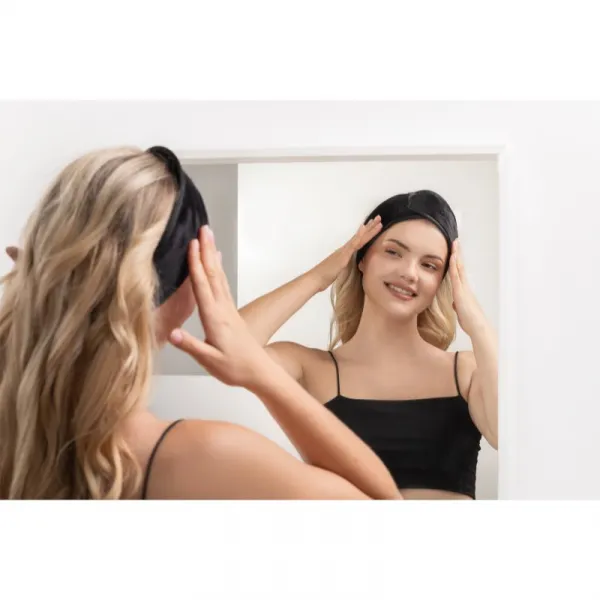 Notino Spa Collection Spa headband and make-up removal pads set sada na odličovanie s kozmetickou čelenkou Black 7 ks