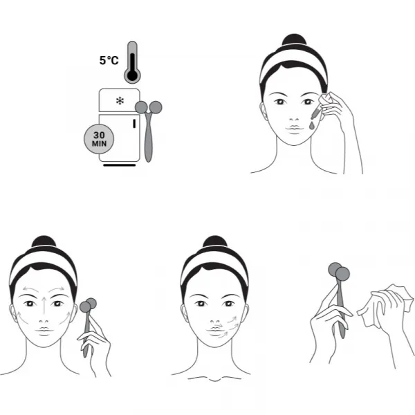 Notino Spa Collection Face massage tool masážna pomôcka na tvár Silver 1 ks
