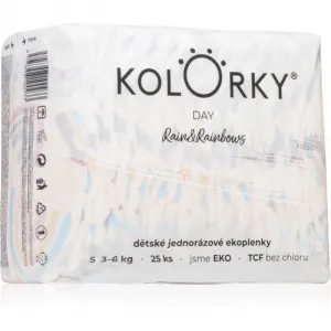 KOLORKY DAY déšť a duhy S 3-6 kg 25 ks,KOLORKY DAY Plienky jednorazové eko, dážď&dúhy S (3-6 kg) 25 ks
