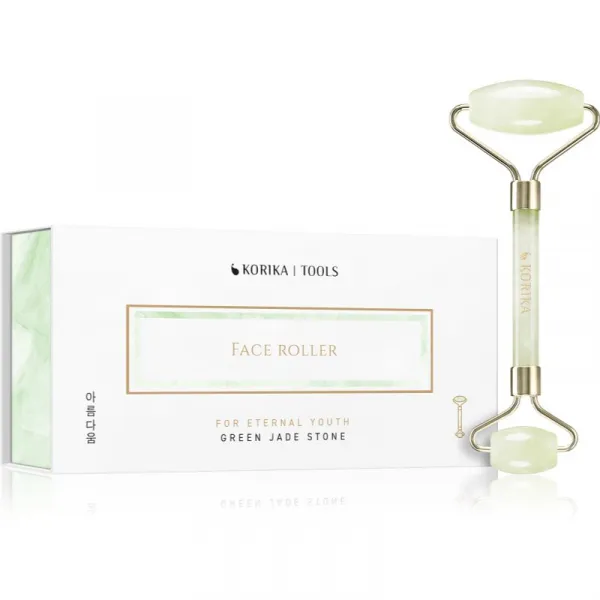 KORIKA Tools Face Roller Green Jade Stone masážny valček na tvár Jade Roller Green