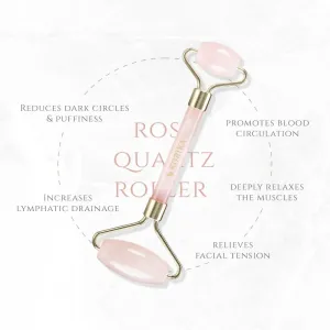 KORIKA Tools Face Roller Green Jade Stone masážny valček na tvár Quartz Roller Pink 1 ks