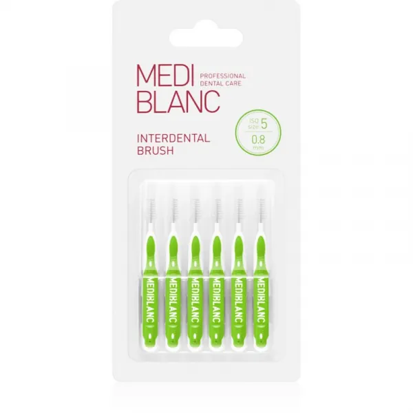 MEDIBLANC Interdental Pick-brush medzizubná kefka 0,8 mm Green 6 ks