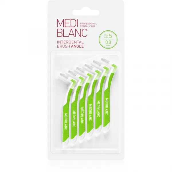 MEDIBLANC Interdental Pick-brush Angle medzizubná kefka 6 ks 0,8 mm Green 6 ks