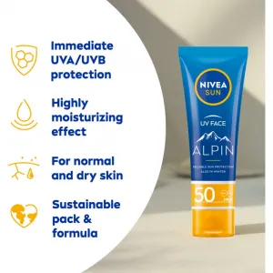 NIVEA SUN Alpin pleťový krém na opaľovanie SPF 50 50 ml