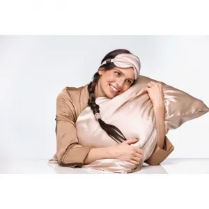 Notino Silk Collection Sleeping mask & Scrunchies Set darčeková sada odtieň Cream
