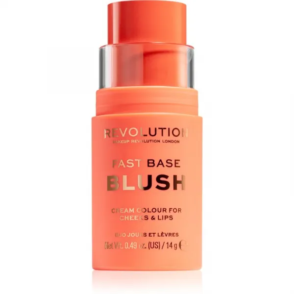 Revolution Fast Base tónovací balzam na pery a líca odtieň Peach 14 g