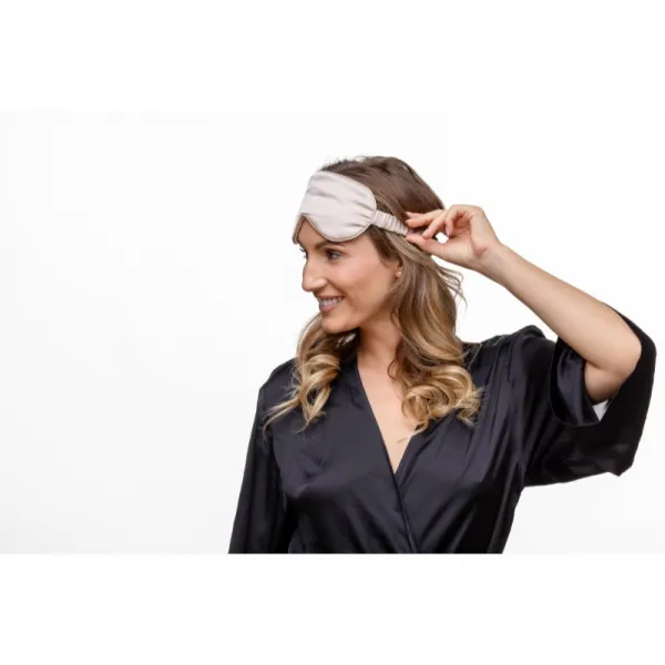 Notino Silk Collection Sleeping mask & Scrunchies Set darčeková sada odtieň Cream
