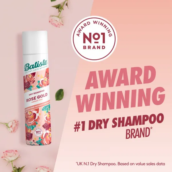 Batiste Rose Gold suchý šampón pre zväčšenie objemu vlasov 350 ml
