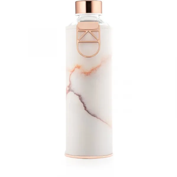 Equa Mismatch sklenená fľaša na vodu + obal z umelej kože farba Lava 750 ml