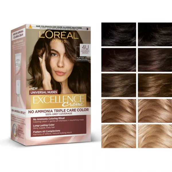 L’Oréal Paris Excellence Universal Nudes permanentná farba na vlasy odtieň 4U 1 ks