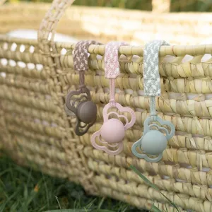 Klip na cumlík BIBS Paci Braid Sage/Ivory