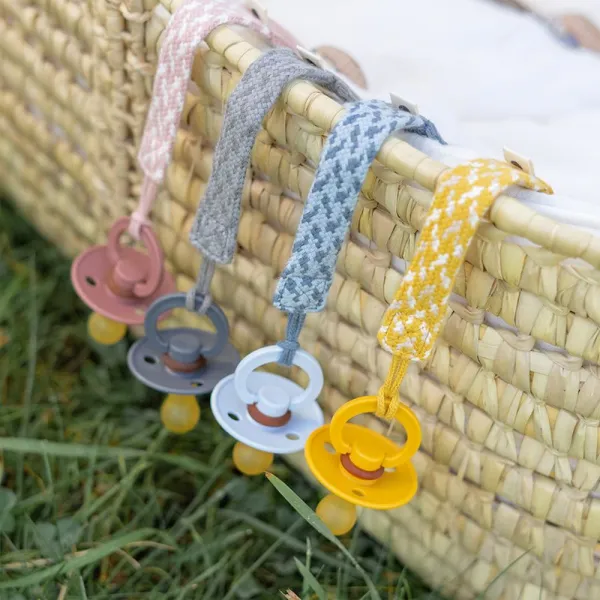 Klip na cumlík BIBS Paci Braid Cloud/Iron