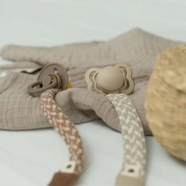 Klip na cumlík BIBS Paci Braid Cloud/Iron