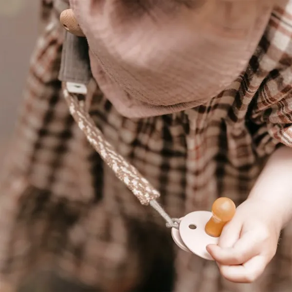 BIBS Paci Braid spona na cumlík Blush / Ivory 1 ks