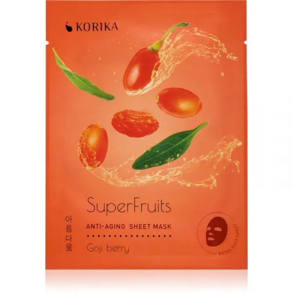 KORIKA SuperFruits Goji Berry - Set of 5 Anti-aging Face Sheet Masks set pleťových masiek za zvýhodnenú cenu s omladzujúcim účinkom Goji berry