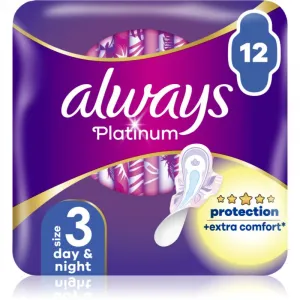 Always Platinum Day and Night Menštruačné Vložky s Krídelkami, 12 ks