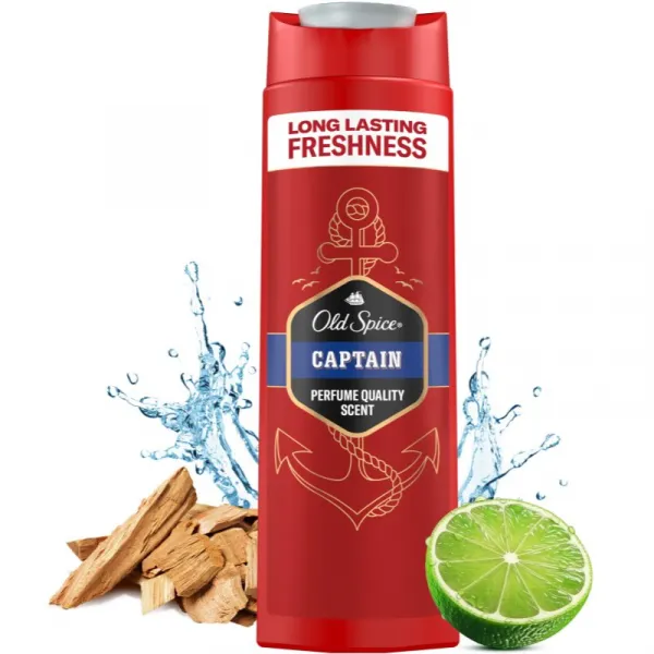 Old Spice Captain sprchový gél a šampón 2 v 1 2x400 ml
