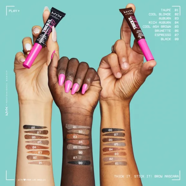 NYX Professional Makeup Thick it Stick It Brow Mascara riasenka na obočie odtieň 08 - Black 7 ml