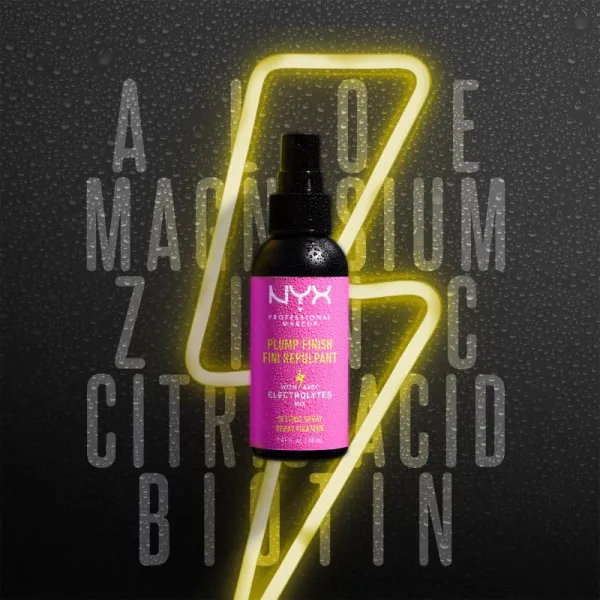 NYX Professional Makeup Plump Finish Setting Spray fixačný sprej na make-up s vitamínmi 60 ml