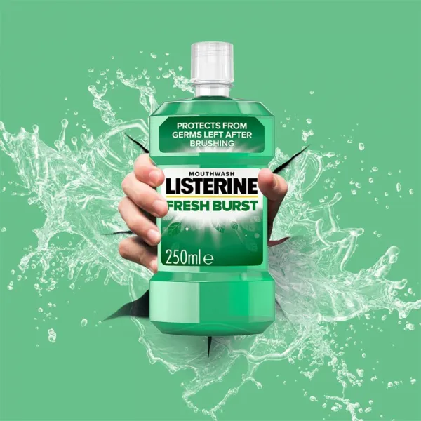 Listerine Fresh Burst ústna voda proti zubnému povlaku 250 ml