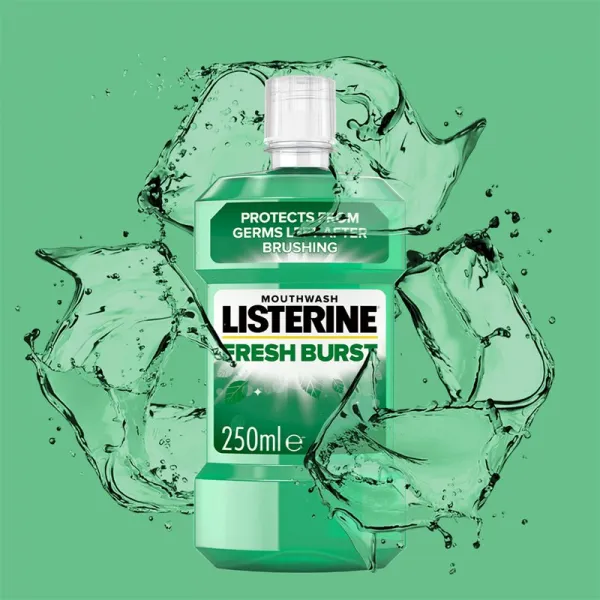 Listerine Fresh Burst ústna voda proti zubnému povlaku 250 ml