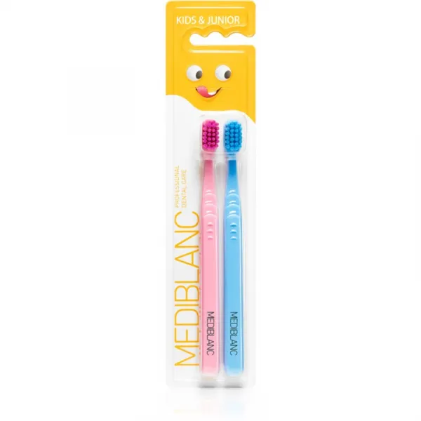 MEDIBLANC KIDS & JUNIOR Ultra Soft zubná kefka pre deti ultra soft Pink, Blue 2 ks