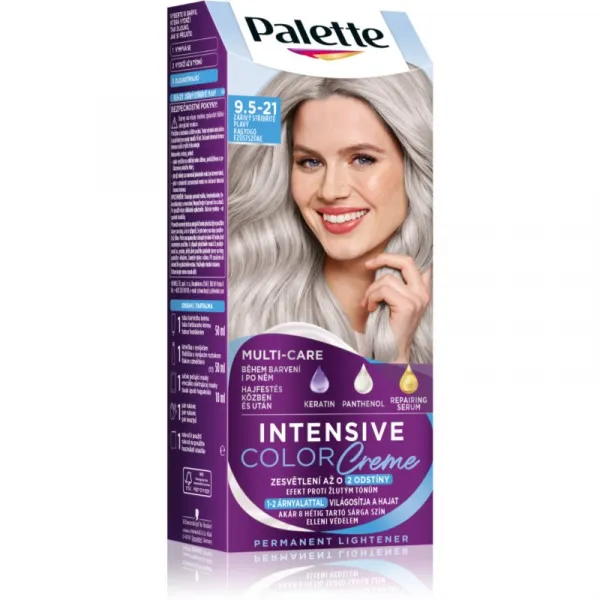 Palette Intensive Color Creme farba na vlasy žiarivý striebristo plavý 9,5-21