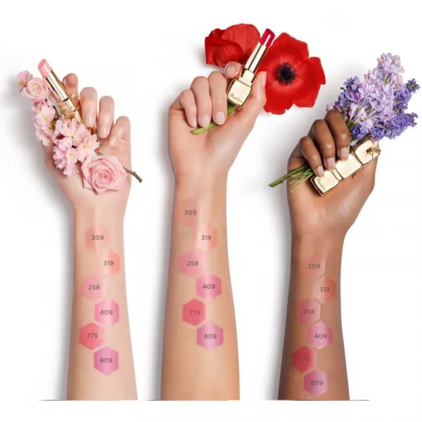 GUERLAIN KissKiss Bee Glow vyživujúci a hydratačný balzam na pery odtieň 258 Rose Glow 3.2 g