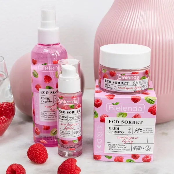 Bielenda Eco Sorbet Raspberry upokojujúce a hydratačné sérum 30 ml
