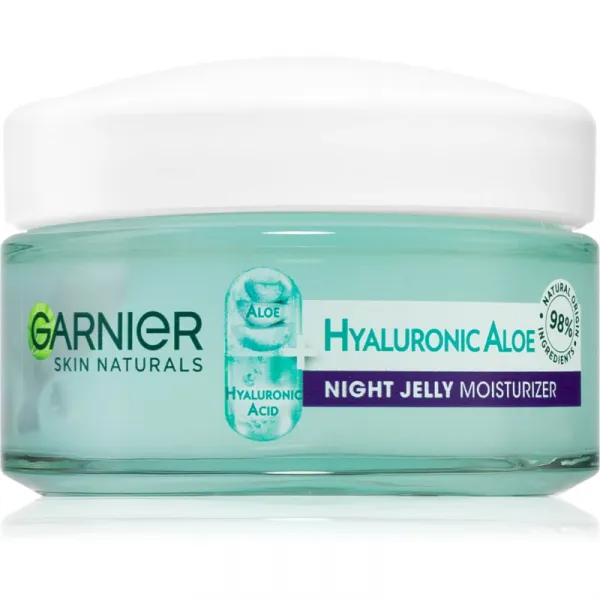Garnier Hyaluronic Aloe Jelly nočný gélový krém pre hydratáciu a vyhladenie pleti 50 ml