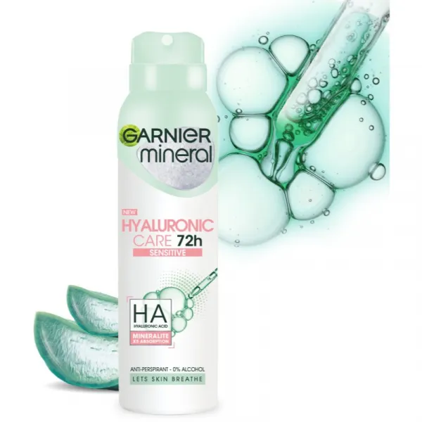 Garnier Mineral Hyaluronic Care antiperspirant v spreji pre citlivú pokožku 150 ml