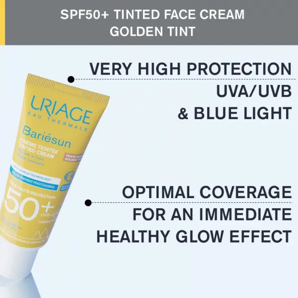 Uriage Bariésun Bariésun-Repair Balm ochranný tónovací krém na tvár SPF 50+ odtieň Golden tint 50 ml