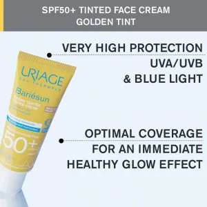 Uriage Bariésun Bariésun-Repair Balm ochranný tónovací krém na tvár SPF 50+ odtieň Golden tint 50 ml