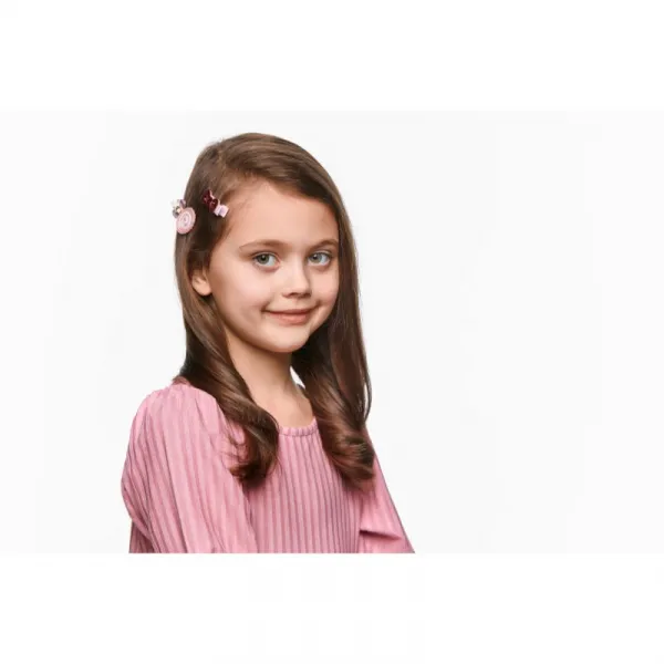 BrushArt KIDS Little princess hair clip set sponky do vlasov Pink