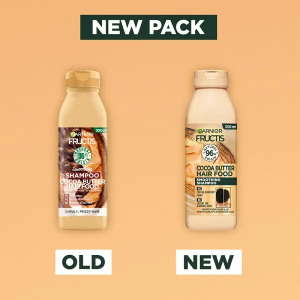 Garnier Fructis Cocoa Butter Hair Food vyhladzujúci šampón pre nepoddajné vlasy 350 ml