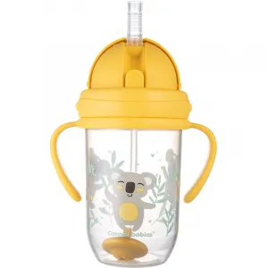Canpol babies Exotic Animals Cup With Straw hrnček s rúrkou Yellow 270 ml