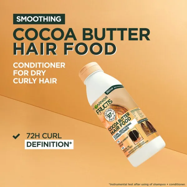 Garnier Fructis Cocoa Butter Hair Food uhladzujúci balzam pre nepoddajné a krepovité vlasy 350 ml