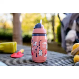 Tommee Tippee Superstar Insulated Straw Pink hrnček s rúrkou pre deti 12m+ 266 ml