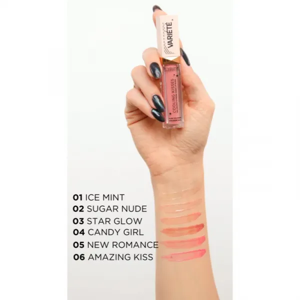 Eveline Cosmetics Variété Cooling Kisses hydratačný lesk na pery s chladivým účinkom odtieň 03 Star Glow 6,8 ml