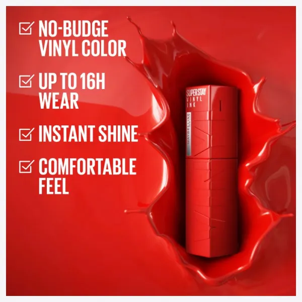 MAYBELLINE NEW YORK SuperStay Vinyl Ink dlhotrvajúci tekutý rúž 35 CHEEKY 4.2 ml