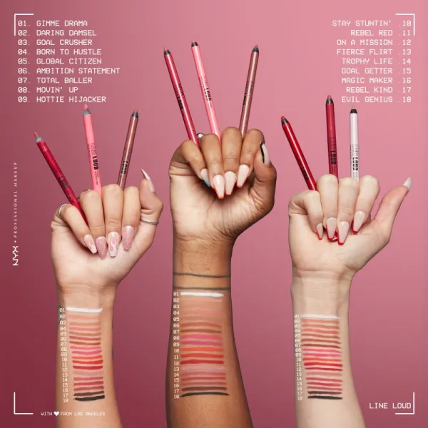 NYX Professional Makeup Line Loud Vegan kontúrovacia ceruzka na pery s matným efektom odtieň 16 - Magic Maker 1,2 g