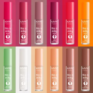NYX Professional Makeup This is Milky Gloss Milkshakes hydratačný lesk na pery s parfumáciou odtieň 14 Mango Lassi 4 ml