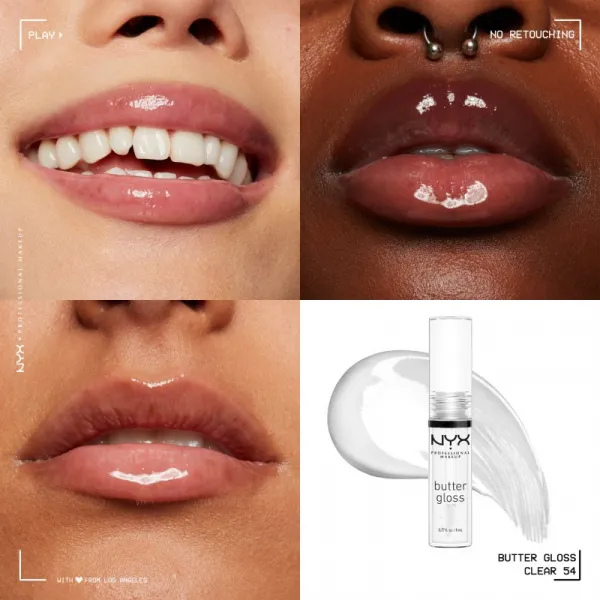 NYX Professional Makeup Butter Gloss lesk na pery odtieň 54 Sugar Glass 8 ml