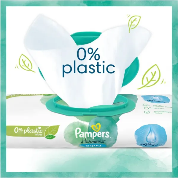 Pampers Harmonie Aqua vlhčené čistiace obrúsky pre deti 9x48 ks