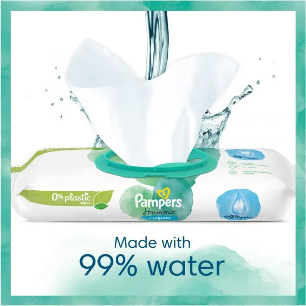 Pampers Harmonie Aqua vlhčené čistiace obrúsky pre deti 9x48 ks