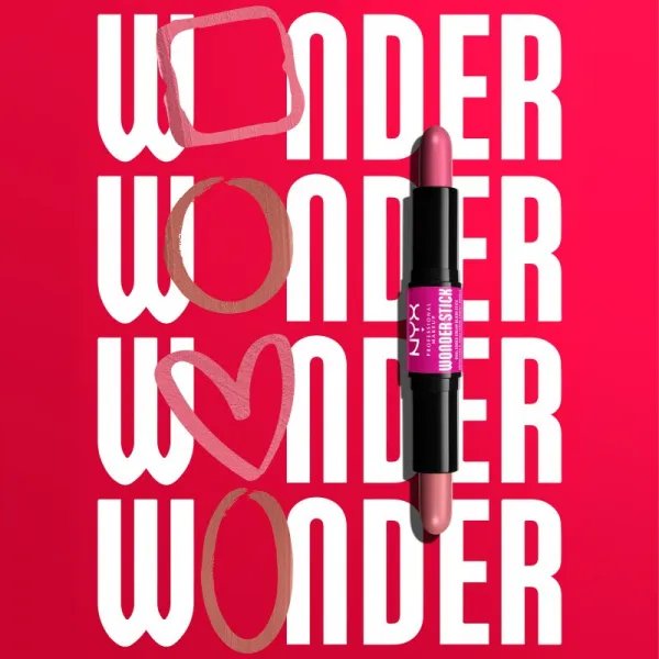 NYX Professional Makeup Wonder Stick Cream Blush obojstranná kontúrovacia tyčinka odtieň 04 Deep Magenta N Ginger 2x4 g
