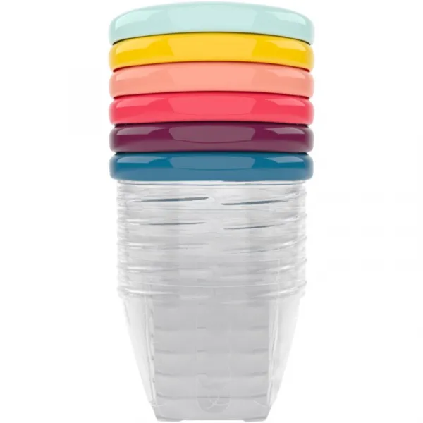 Babymoov Bowls Multicolor miska s viečkom Color 6x180 ml