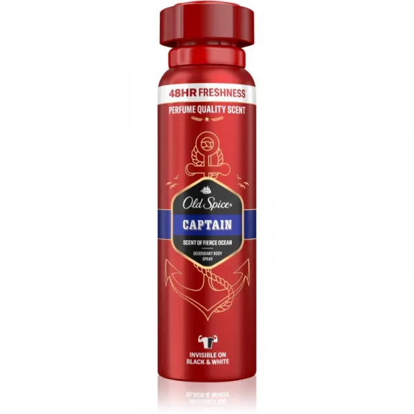 Old Spice Captain Dezodorant V Spreji Pre Mužov 150ml, 48 h Sviežosť a Bez Hliníka